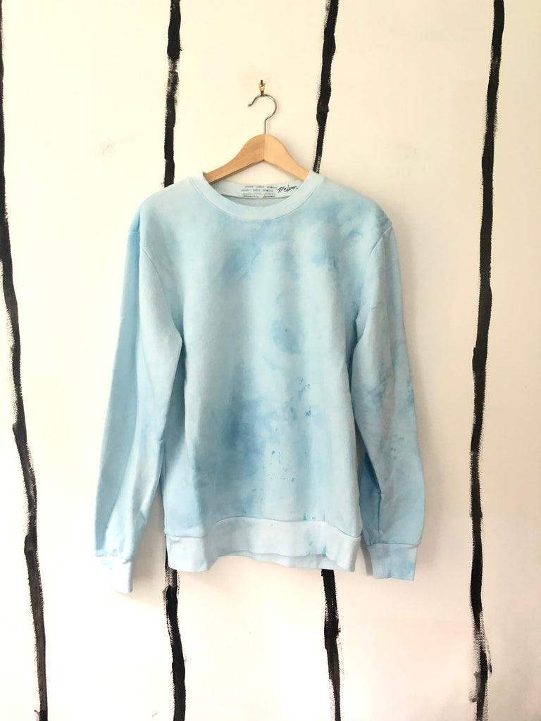 Organic indigo tie dyed crewneck