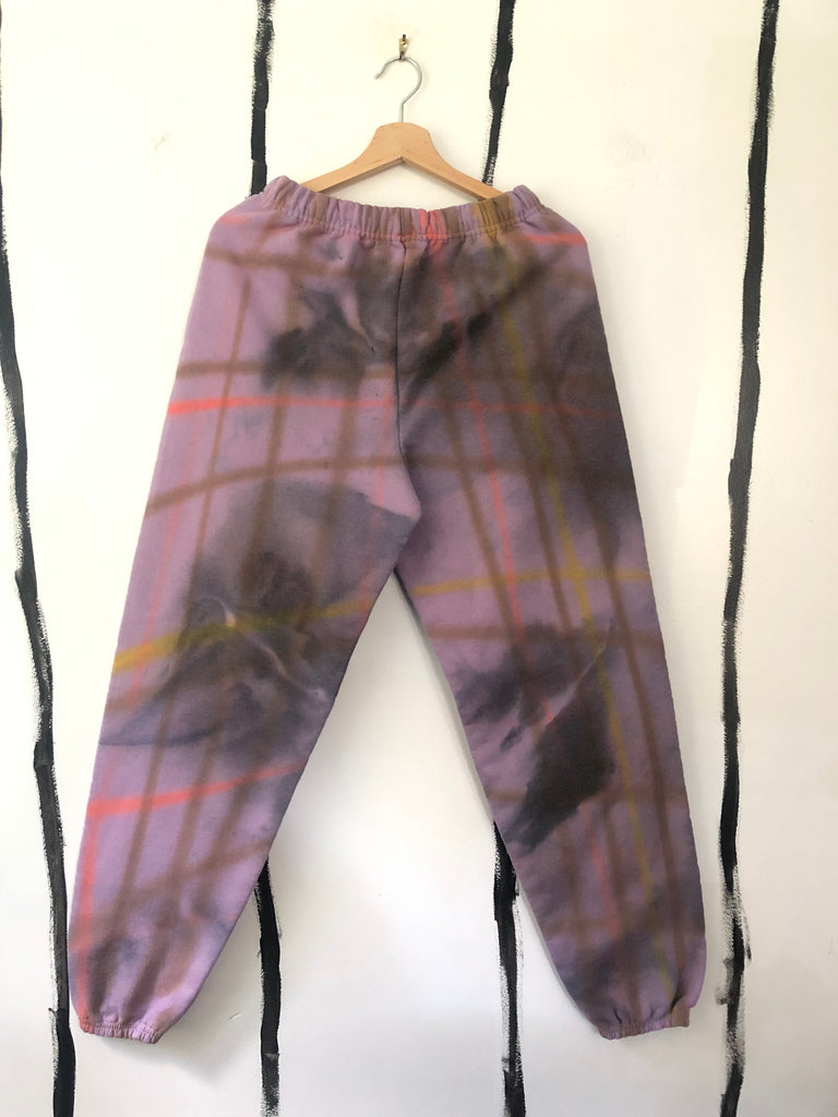 Hand Dyed Plaid Sweatpants