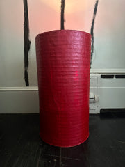 Small Mica Red Cylinder Aronomink Lamp