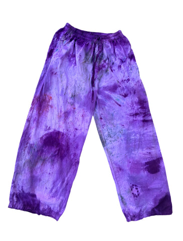 Tie Waist Wide Straight Leg Cotton Pants