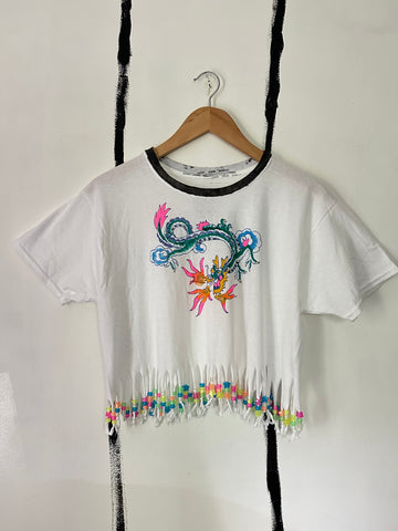 ALR hand drawn dragon with glow in the dark beads