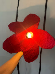 Red Medium Simple Flower Aronomink Lamp