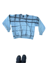 ALR USA farmed Cotton Unisex Crewneck in Indigo and Charcoal rad plaid