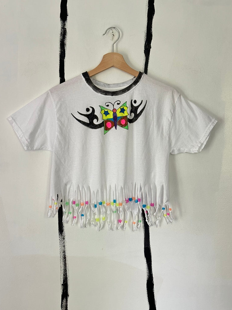 ALR hand drawn tribal butterfly in the dark beads