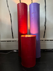 Small Mica Red Cylinder Aronomink Lamp