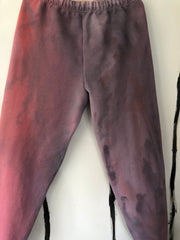 tie dye fabric sweatpants, handmade with organic dye