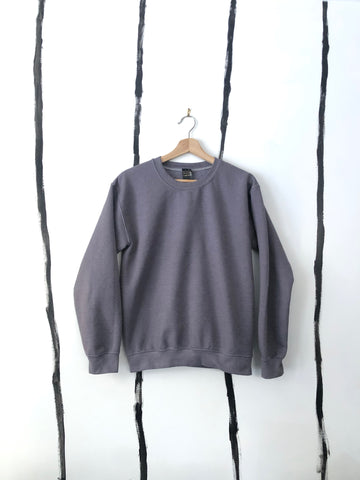 artisanal charcoal colored hand dyed crewneck