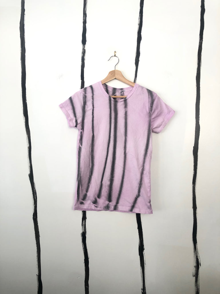 organic lilac and carbon striped T-shirt