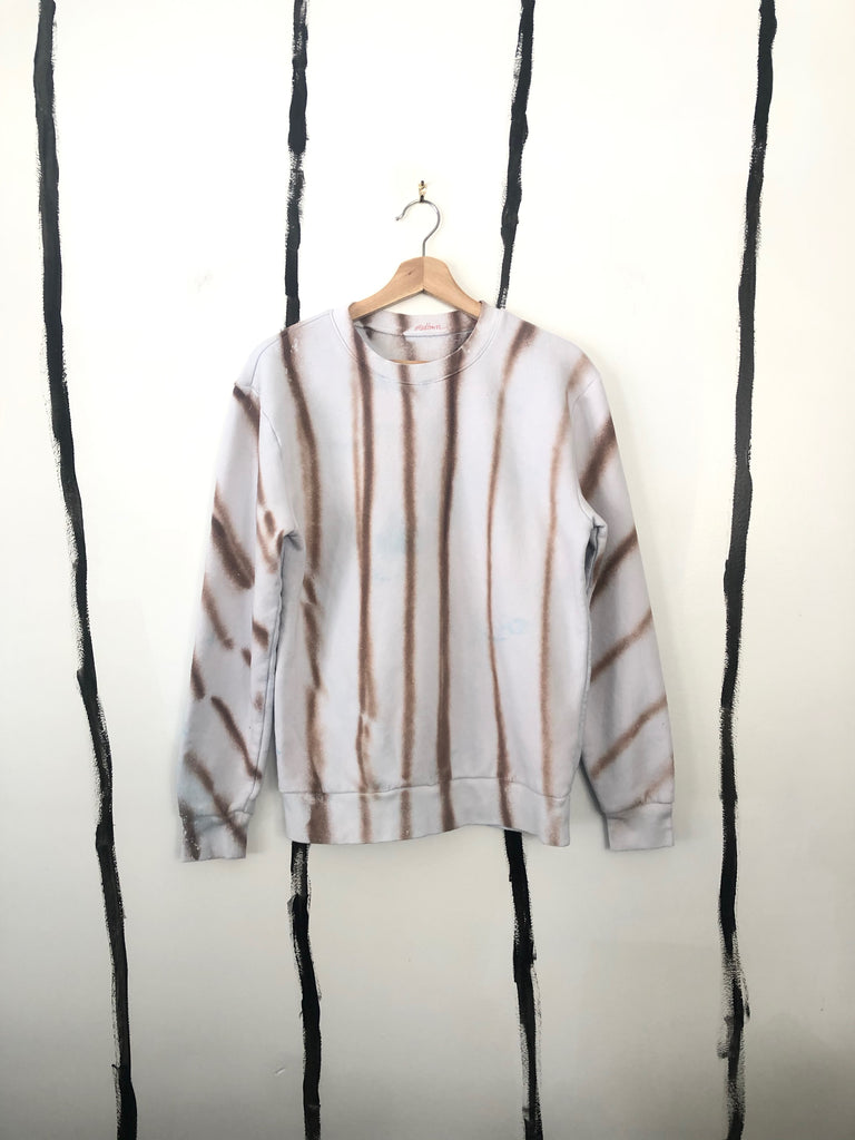 hand dyed fabric crewneck with stripes