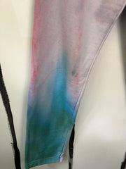 pant leg detailing of tie dye fabric sweatpants