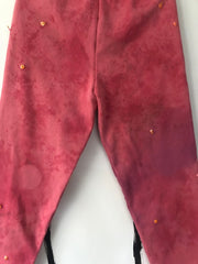 tie dyed sweatpants made from organic dye and embellished with vintage sequins