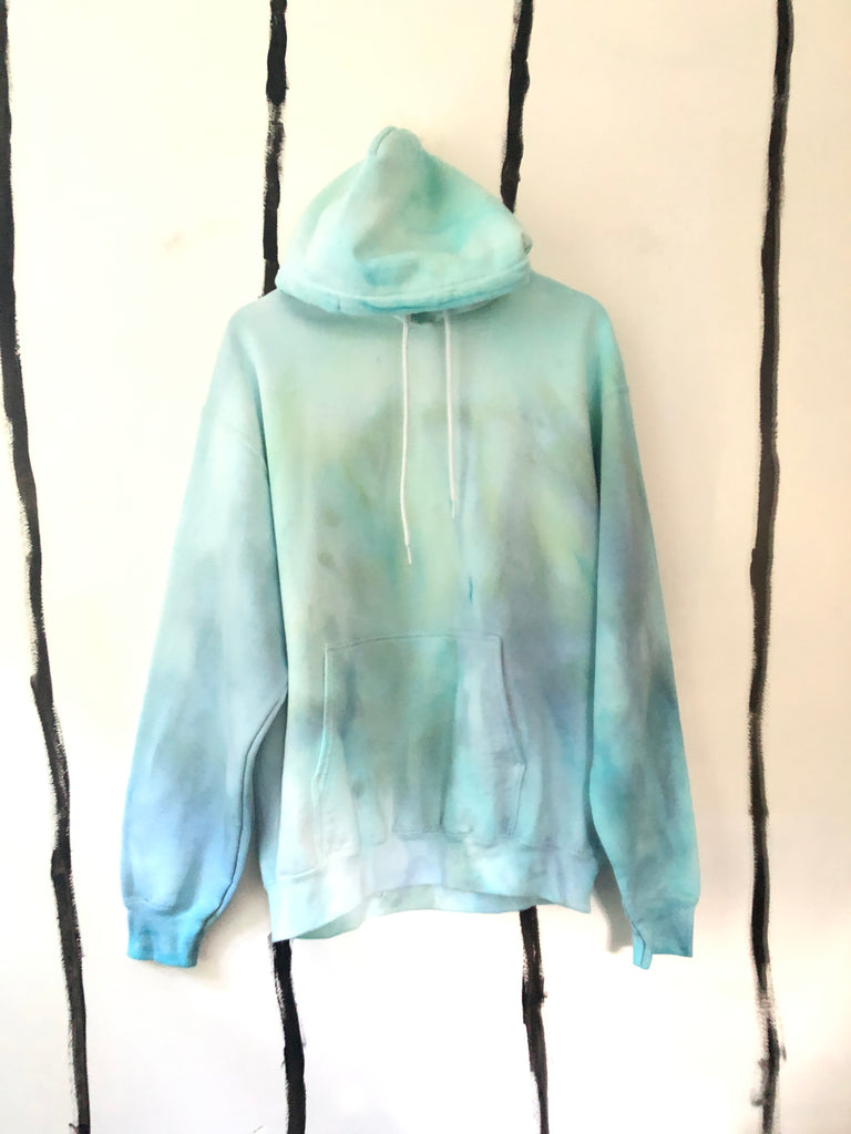 artisanal tie dye fabric hoodie made with organic dye
