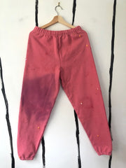 Cozy hand dyed fabric sweatpants with sequins
