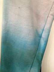 hand dyed sweatpants with blue hombre natural dye